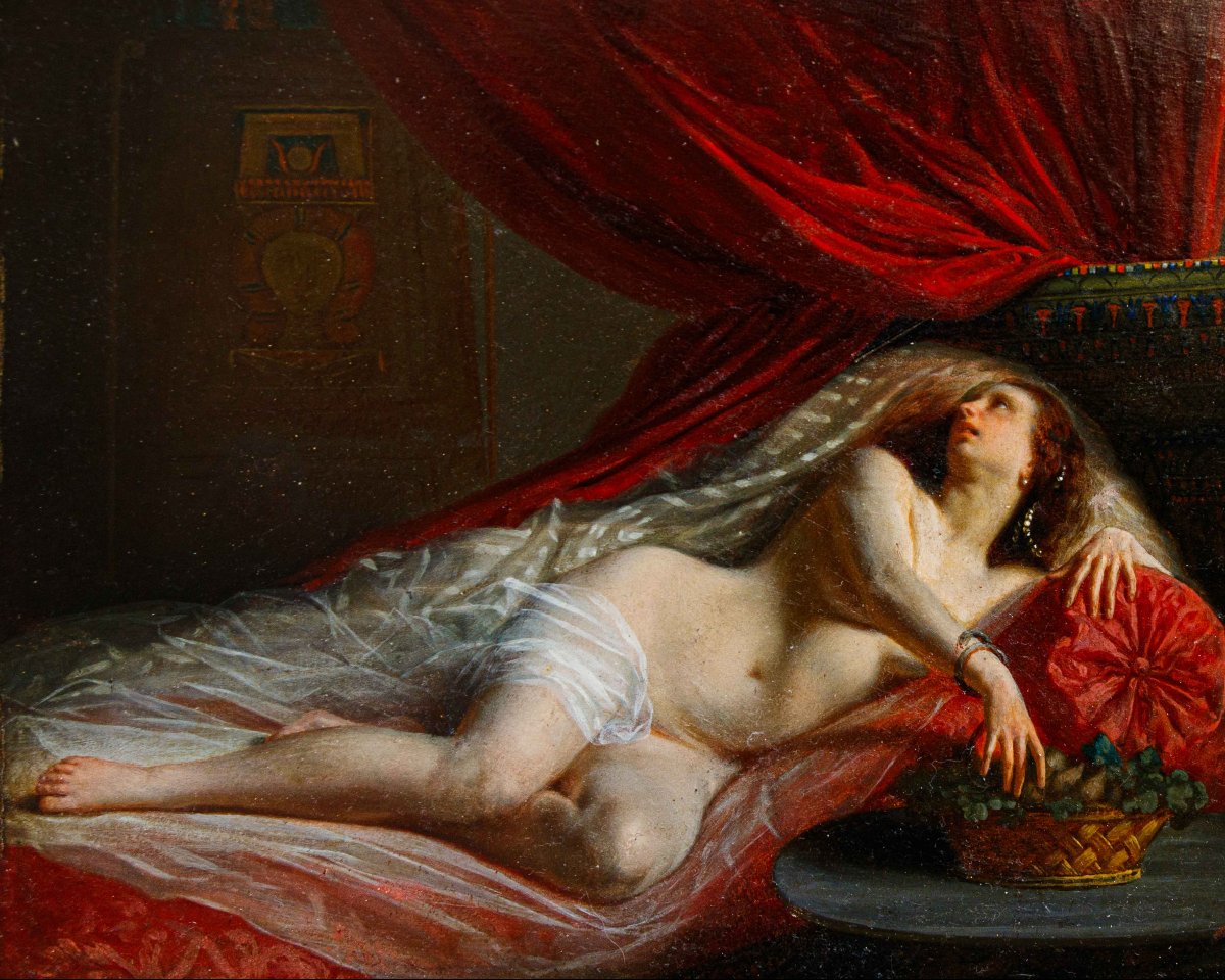 Jean Louis Victor Viger De Vigneau (argentan, 1819- Paris, 1879), La Mort De Cléopâtre-photo-2