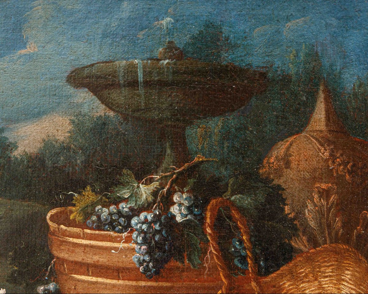 Gaspare Lopez (naples, 1650 Ca. - Florence, 1732), Still Life With Flowers And Plate -photo-1