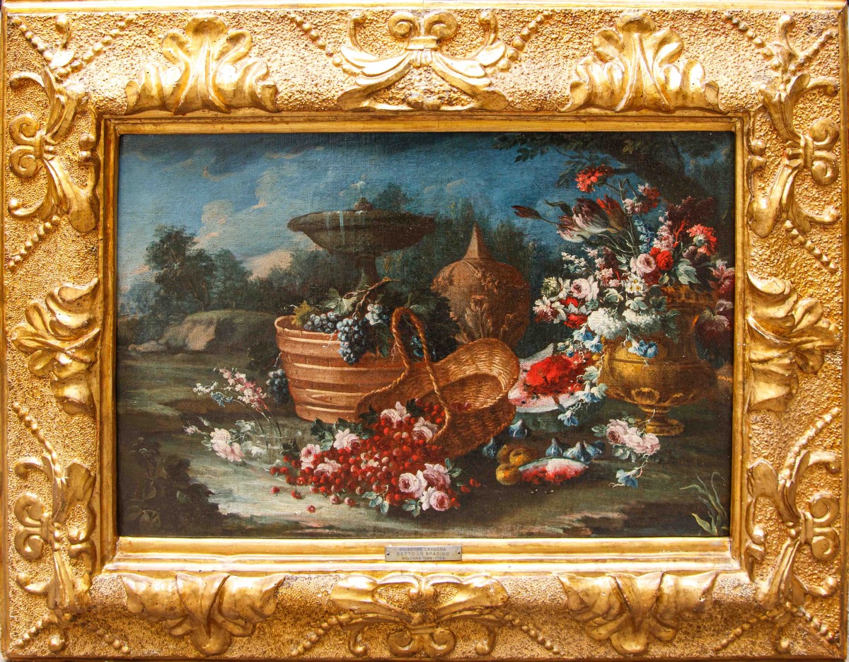 Gaspare Lopez (naples, 1650 Ca. - Florence, 1732), Still Life With Flowers And Plate 