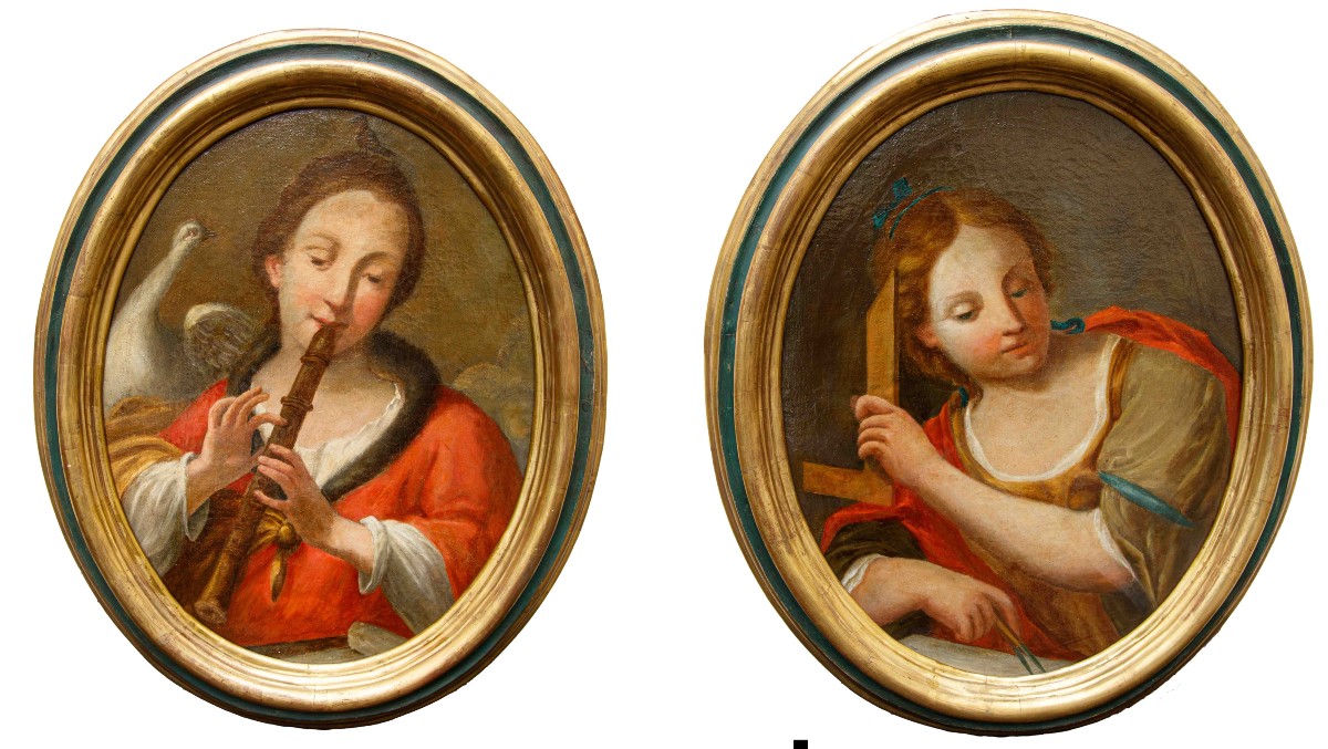 Emilian School, 17th Century, Allegory Of Geometry And Music