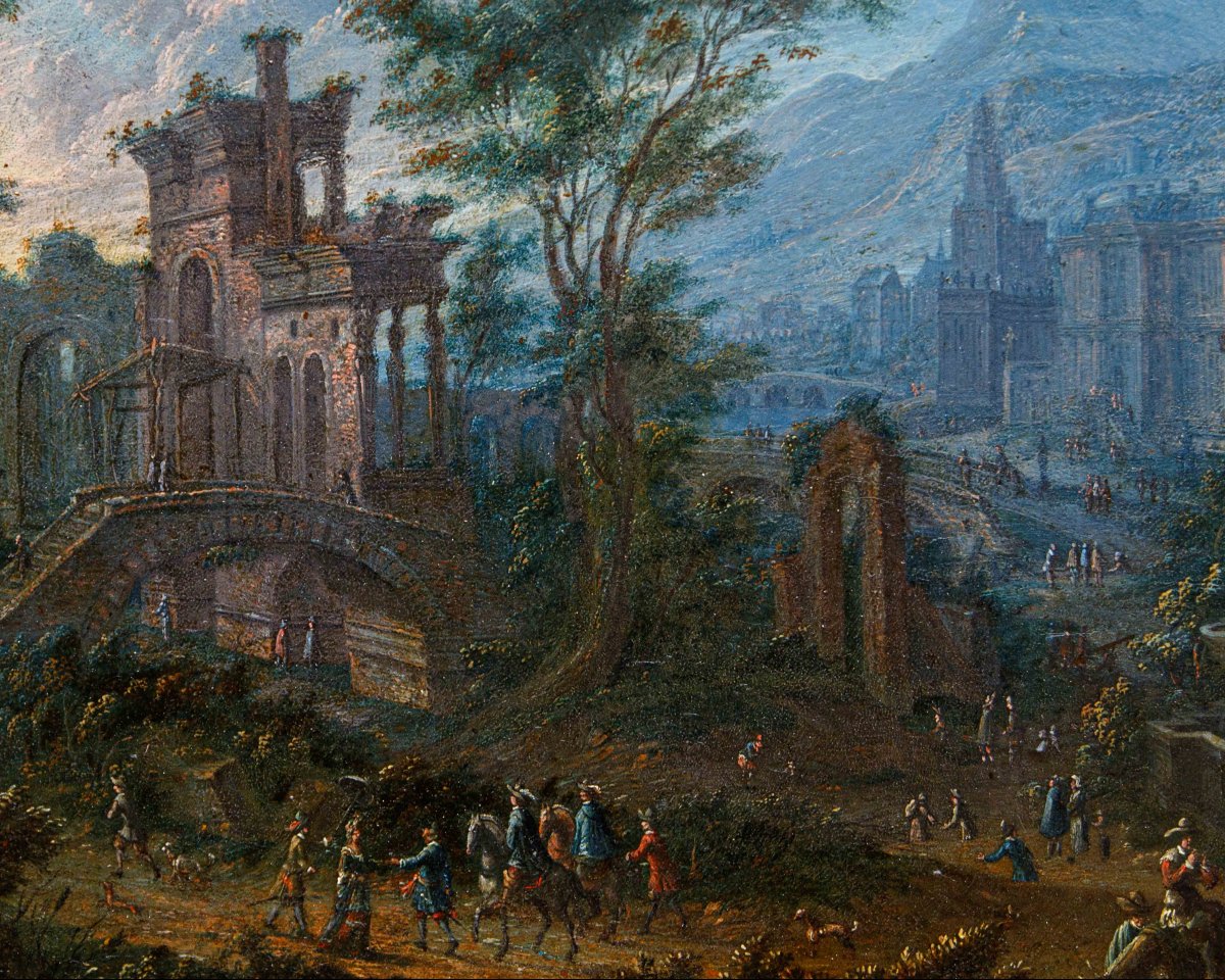 Jan Joseph Horemans l’Ancien (Anvers, 16 août 1682 - Anvers, 1759), Caprice avec des chiffres-photo-4