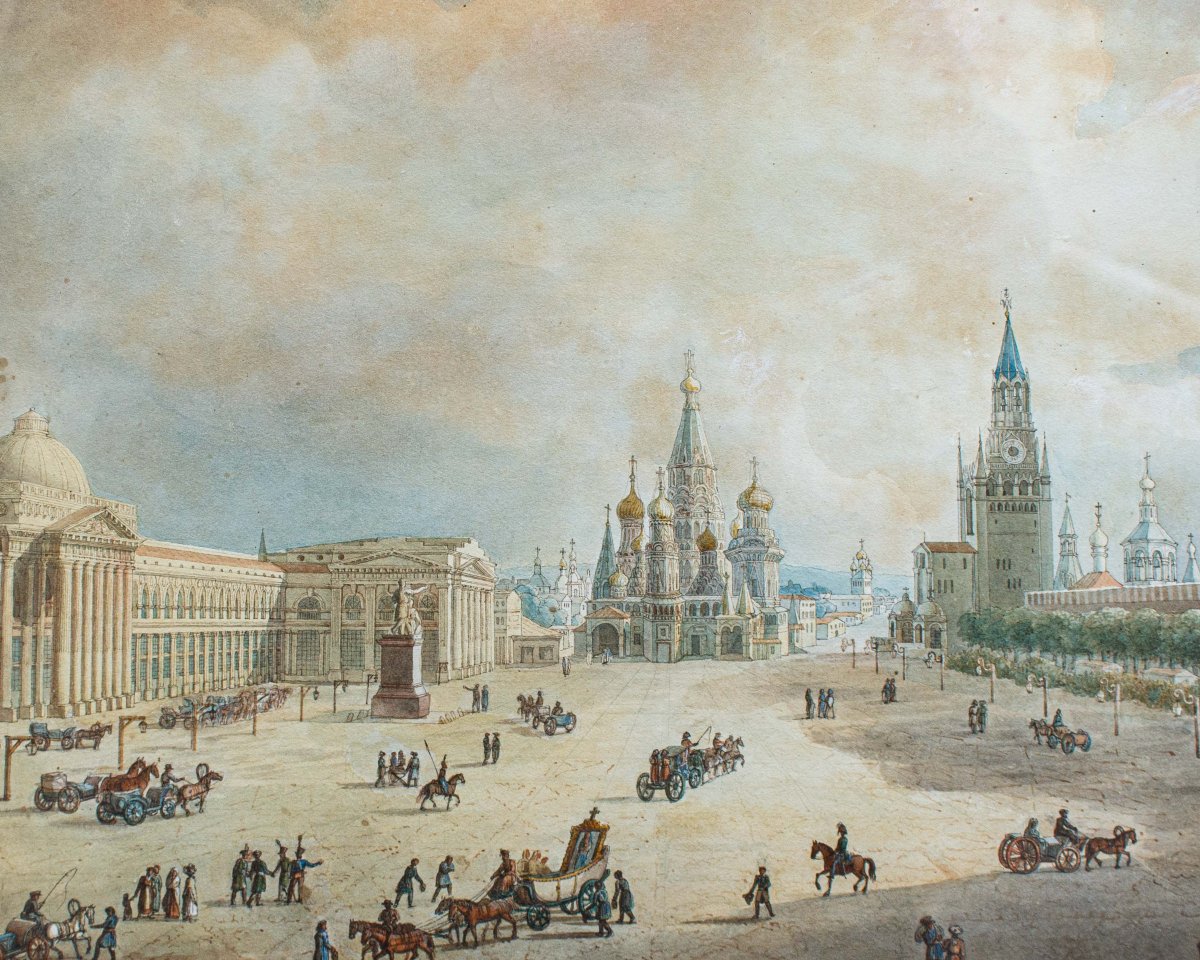 19th Century,  The Red Square With The Cathedral Of San Basilio-photo-3
