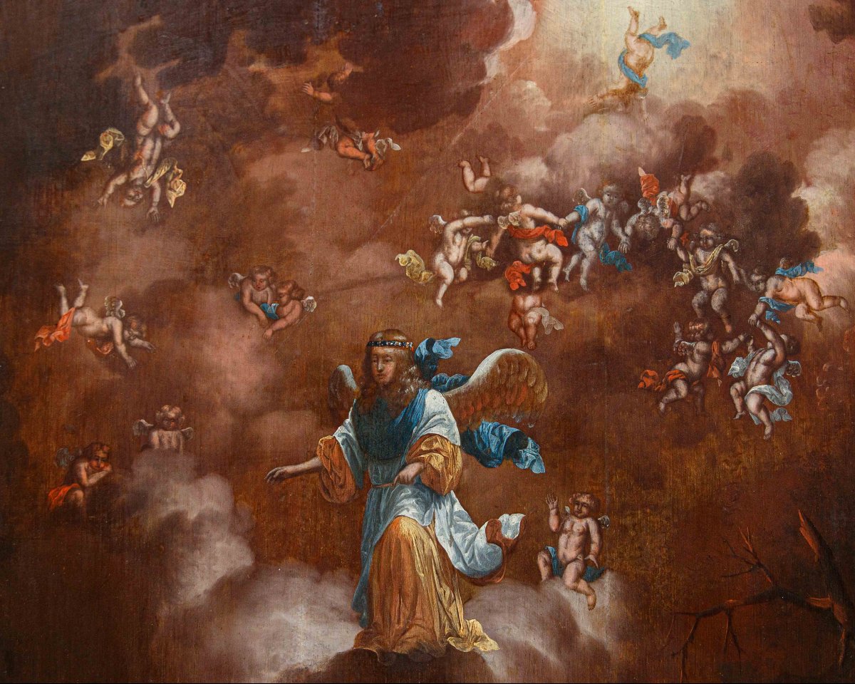 18th Century, Flemish School,  The Apparition Of The Angel To The Shepherds-photo-2