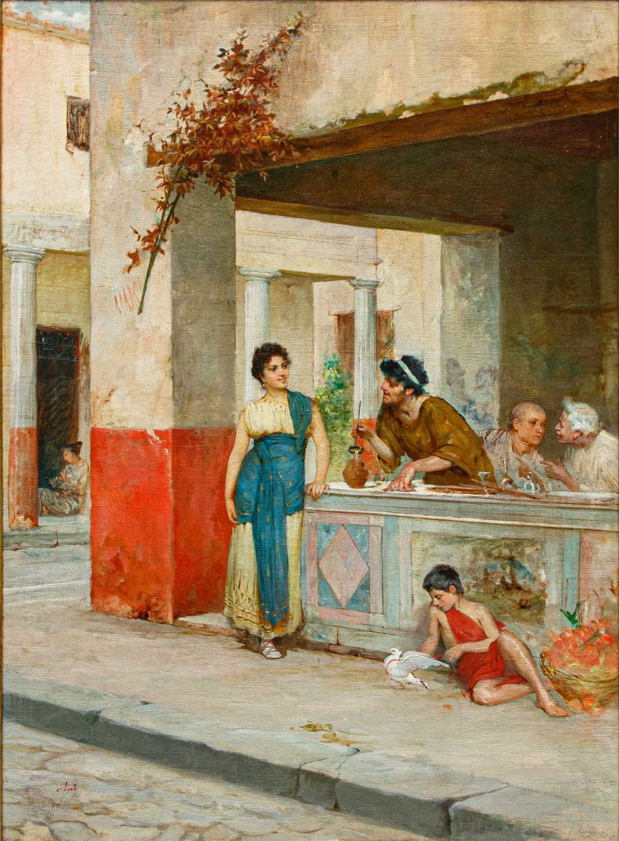 Ettore Forti (active In Rome Between 1880 And 1920), A Refreshing Conversation-photo-2