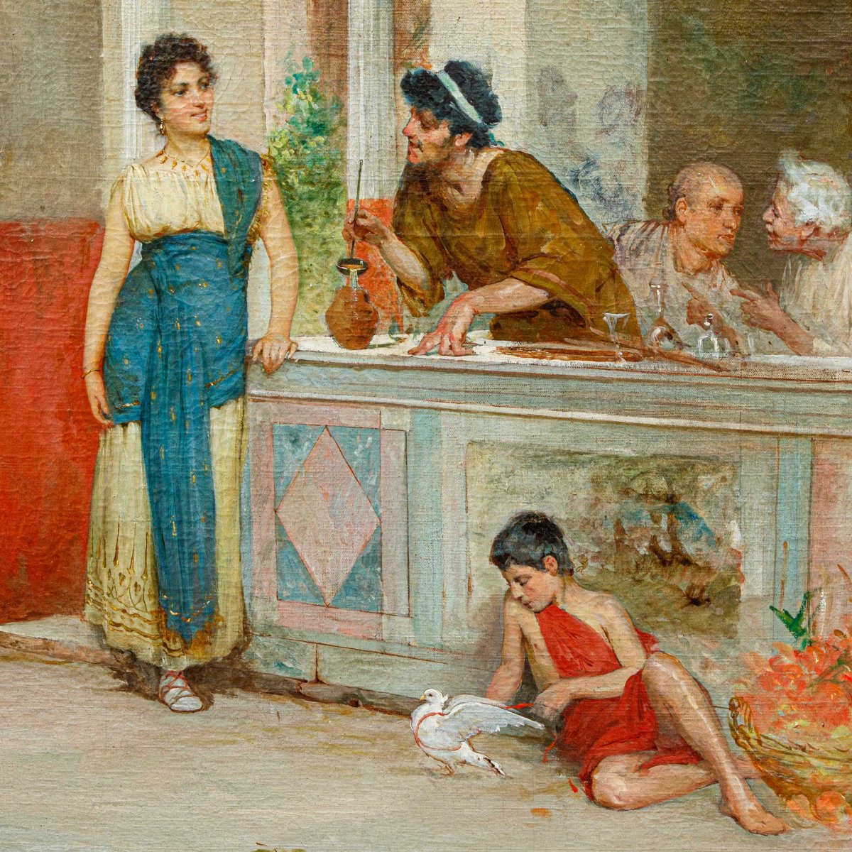 Ettore Forti (active In Rome Between 1880 And 1920), A Refreshing Conversation-photo-1