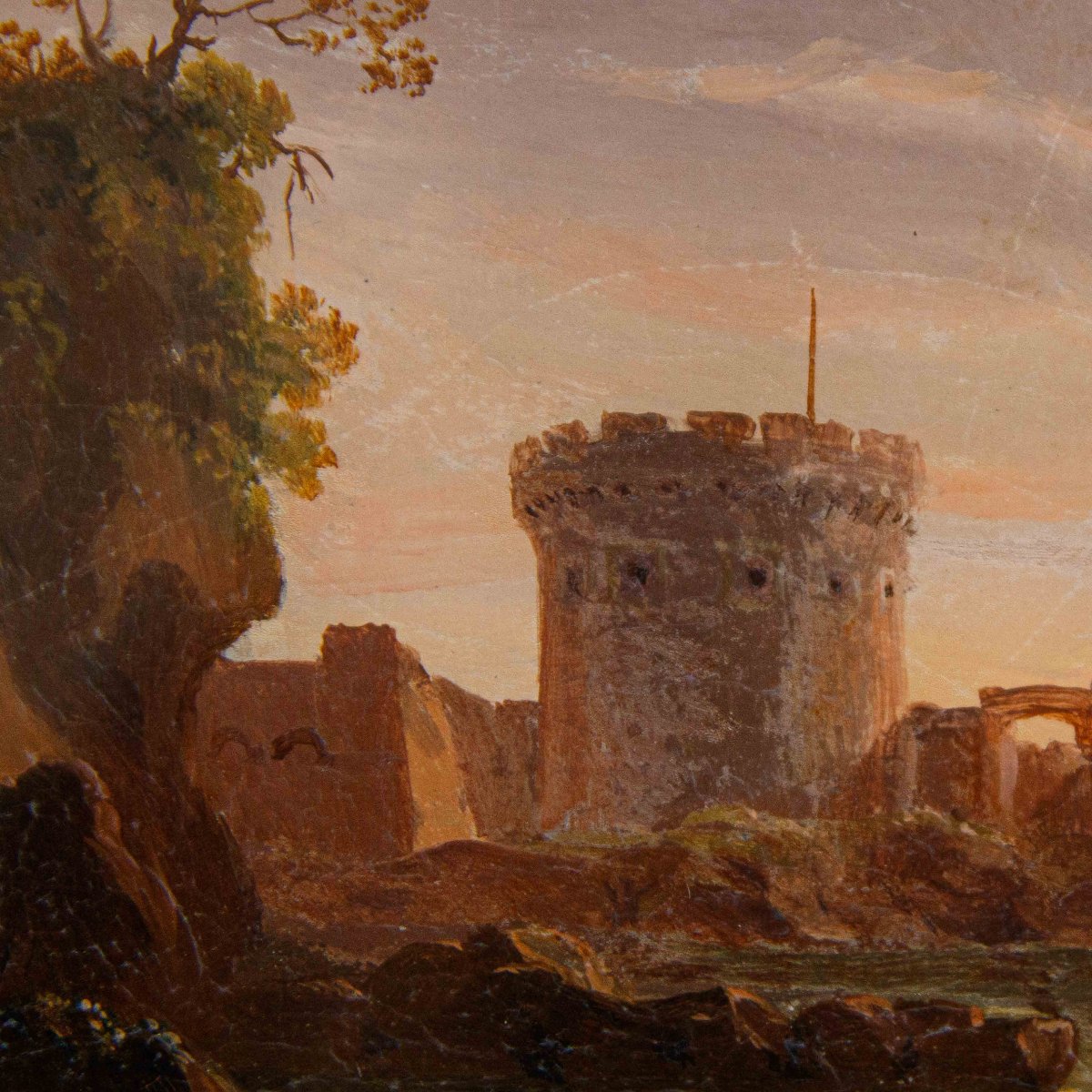 Giovan Battista Dell'acqua (milan, 1790-1845), Marina Con Fortezza-photo-1