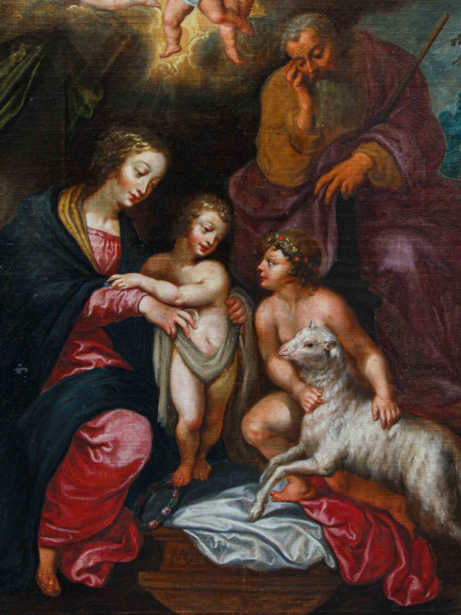 Circle By Pieter Paul Rubens (1577-1640), Holy Family With Saint John-photo-2