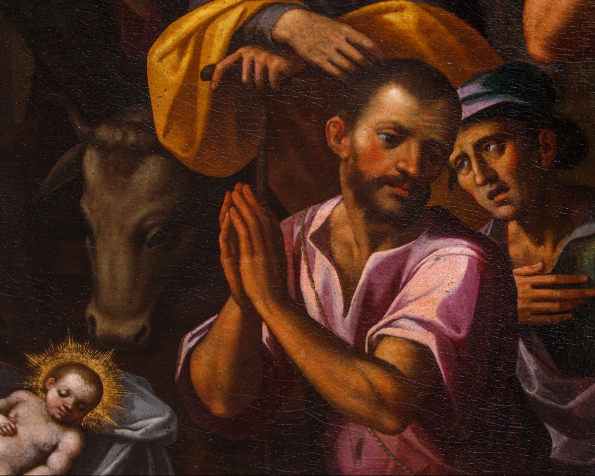 Artiste nordique actif en Italie, dernier quart du XVIe siècle, Adoration des bergers-photo-6