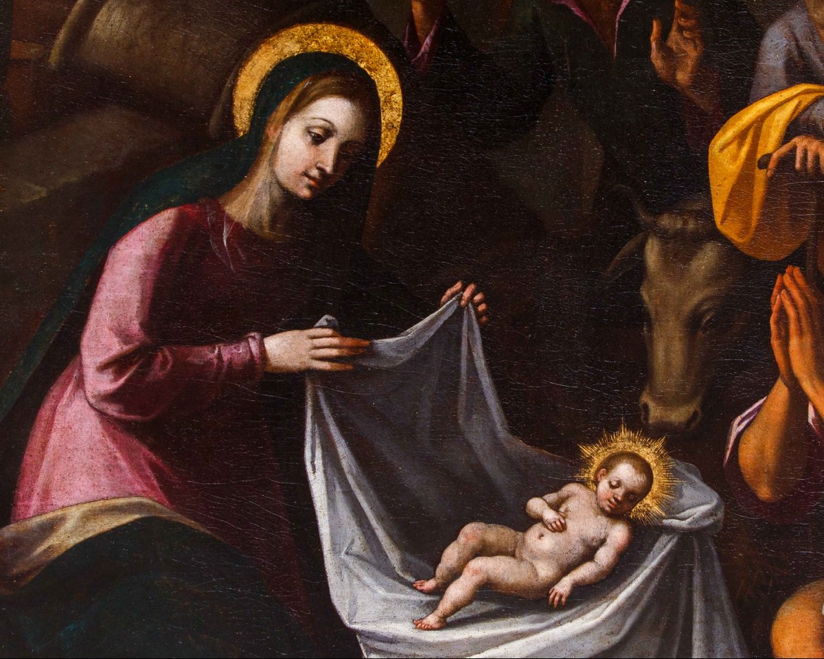Artiste nordique actif en Italie, dernier quart du XVIe siècle, Adoration des bergers-photo-8