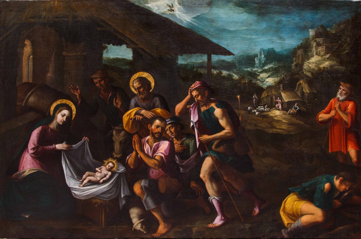 Artiste nordique actif en Italie, dernier quart du XVIe siècle, Adoration des bergers