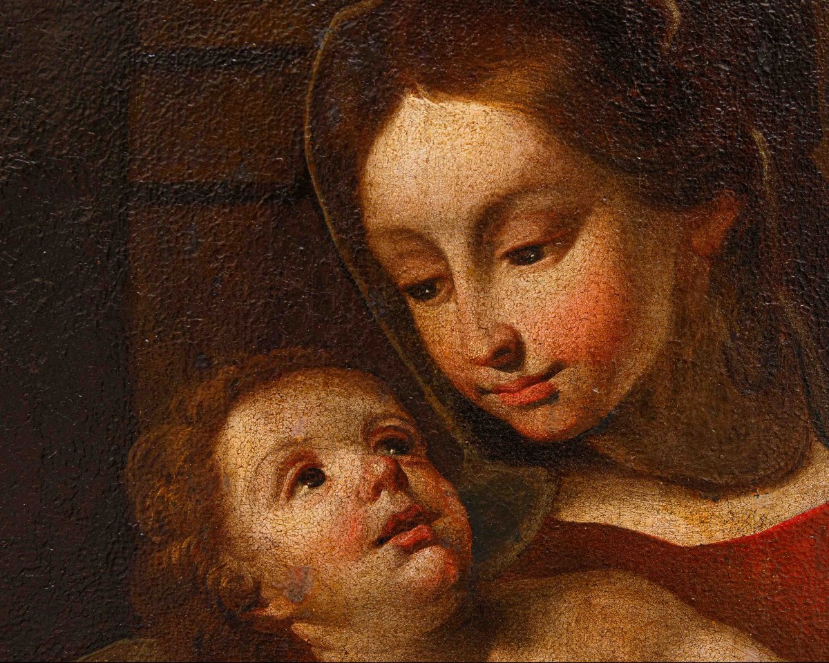 Italian School, 17th Century,  Madonna With Child And San Giovannino-photo-2
