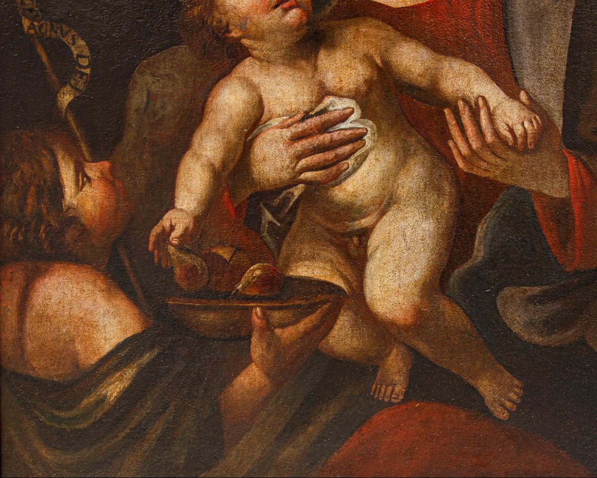 Italian School, 17th Century,  Madonna With Child And San Giovannino-photo-4
