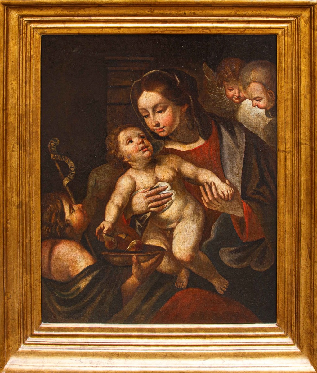 Italian School, 17th Century,  Madonna With Child And San Giovannino
