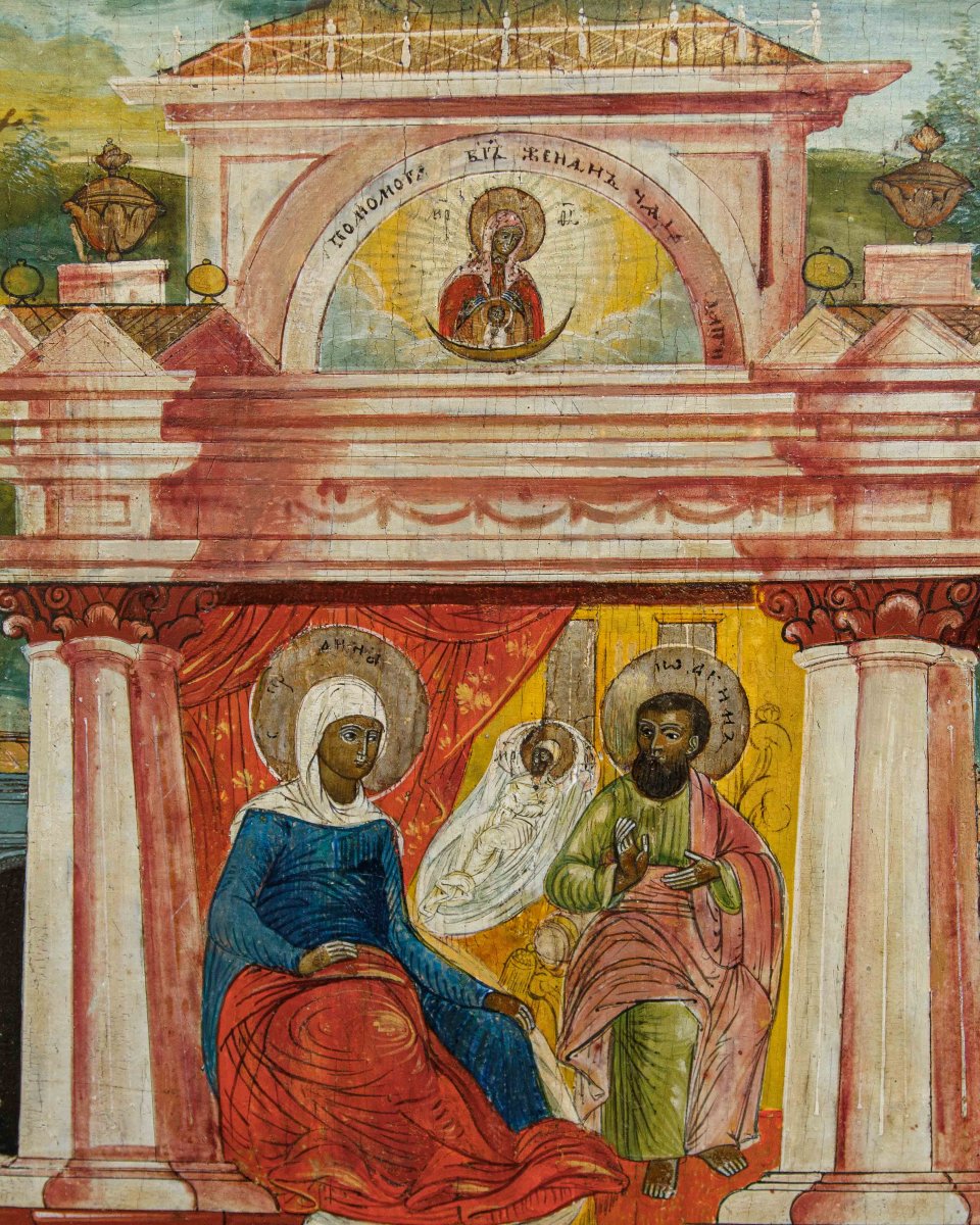Early 19th Century,  Icon Of The Nativity Of The Mother Of God-photo-4