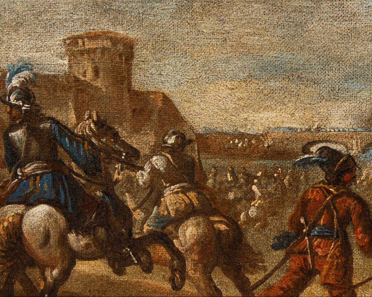 Bottega Di Francesco Simonini (parma, 1686 - Venice , 1753 Or 1755)  The Battle Of Fornovo-photo-8