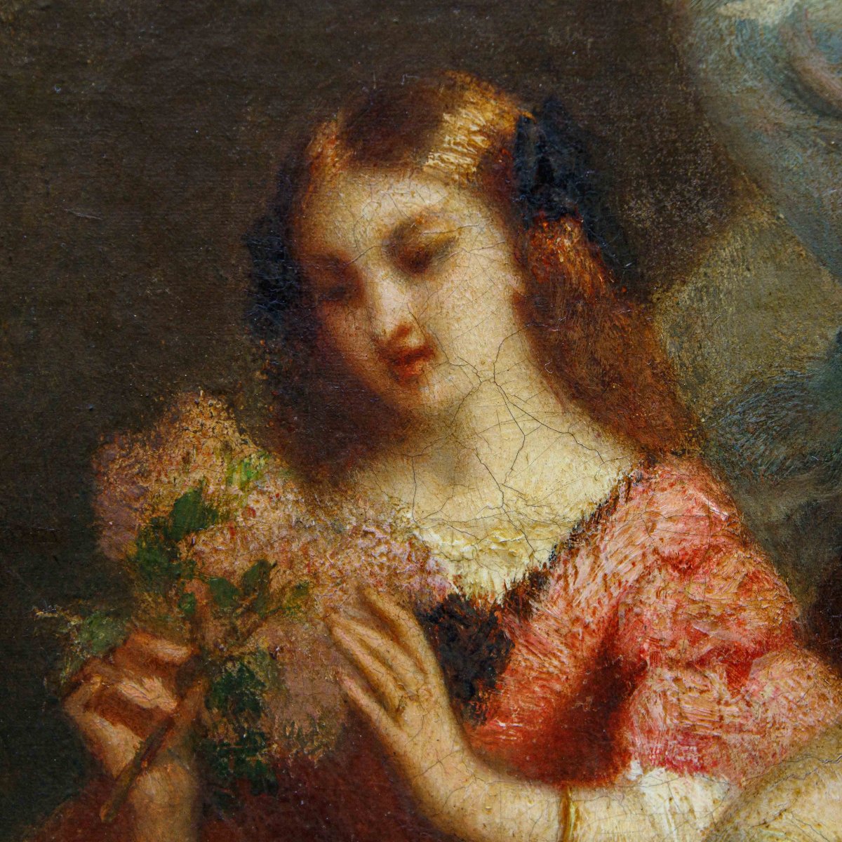Nicolas Auguste Laurens (Pontailler-sur-Saône, 1829-1908),  Les femmes qui cueillent des fleurs-photo-3