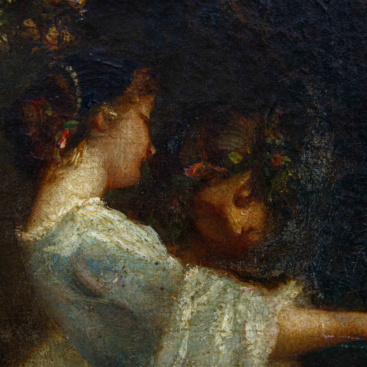 Nicolas Auguste Laurens (Pontailler-sur-Saône, 1829-1908),  Les femmes qui cueillent des fleurs-photo-5