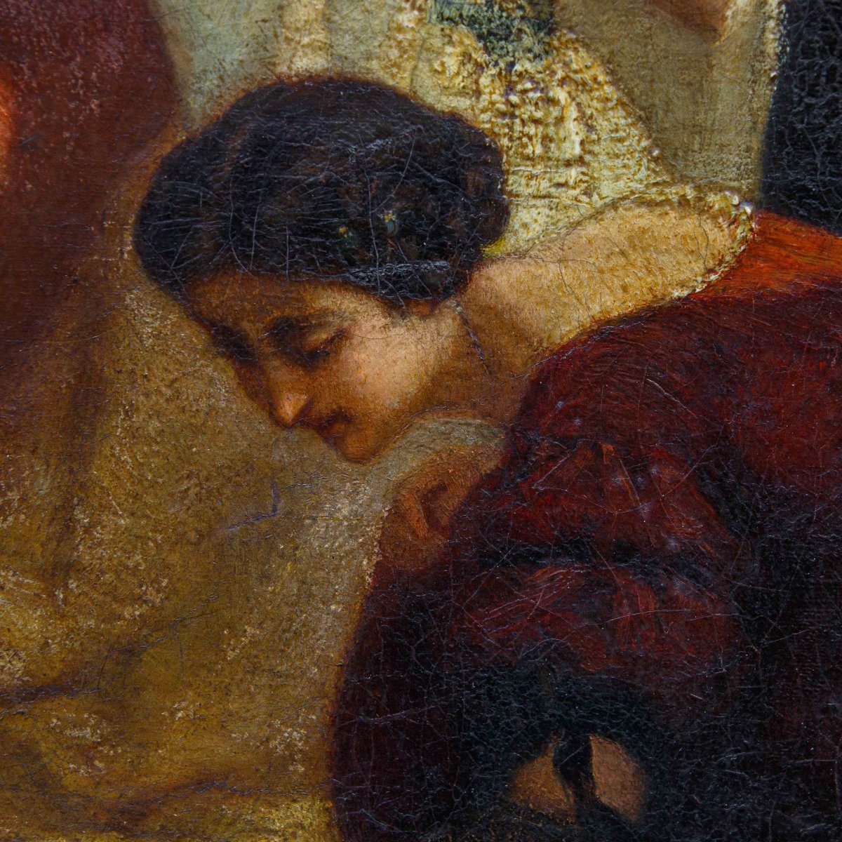 Nicolas Auguste Laurens (Pontailler-sur-Saône, 1829-1908),  Les femmes qui cueillent des fleurs-photo-6