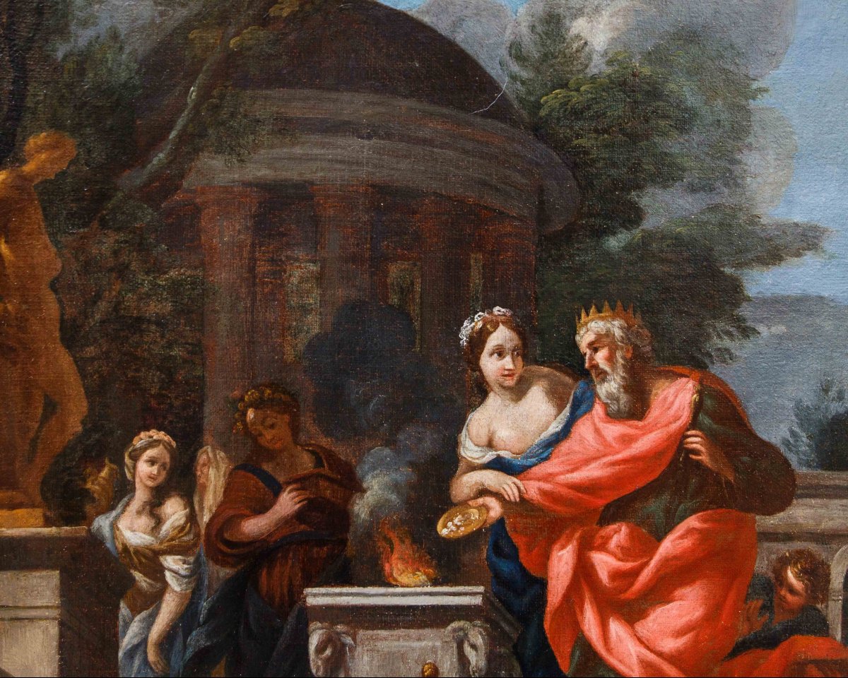 XVIIe siècle, École romaine,  Atelier de Giovanni Francesco Romanelli, L’idolâtrie de Salomon-photo-1
