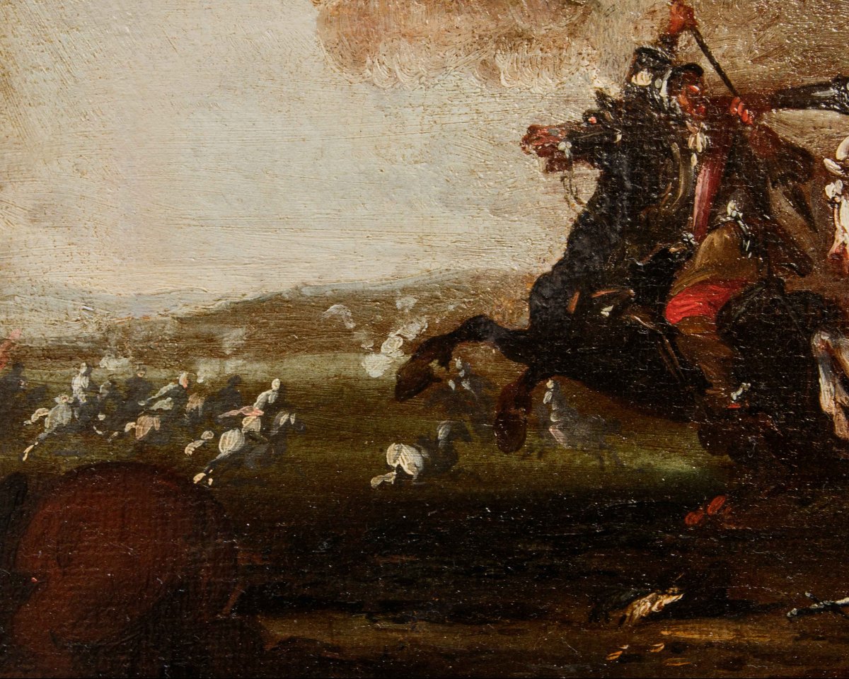 Atelier de Francesco Graziani, dit Ciccio Napoletano, Quatre scènes de bataille-photo-7