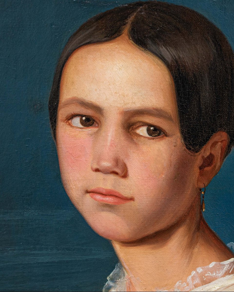 Giuseppe Bossi (busto Arsizio 1777- Milan 1815),  Portrait Of A Young Girl-photo-4