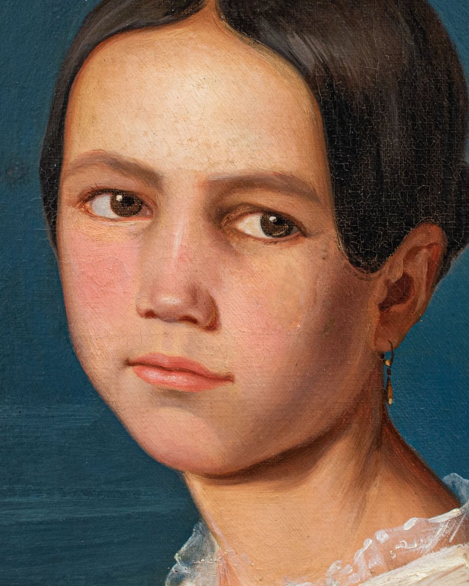 Giuseppe Bossi (busto Arsizio 1777- Milan 1815),  Portrait Of A Young Girl-photo-1