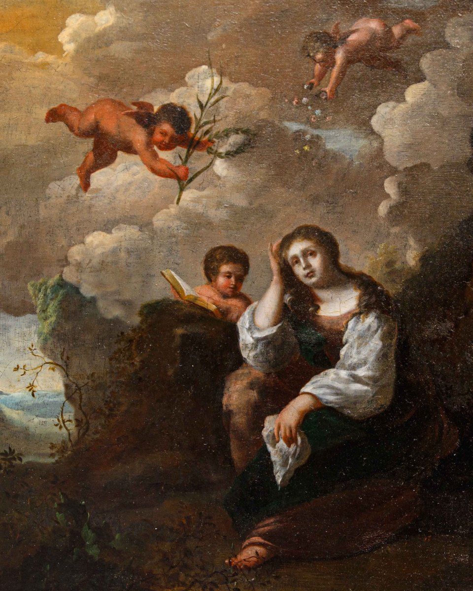 Flemish Artist Active In Italy, 17th Century, Maddalena Penitente-photo-1