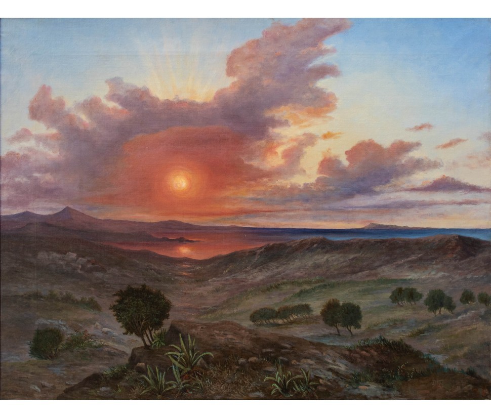 19th Century,  Landscape At Sunset