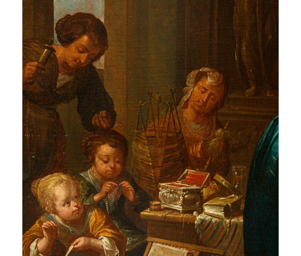 Monogramer I.h., Identifiable With Jan Van Den Hecke, Sextus Tarquinius Surprises Lucretia -photo-2
