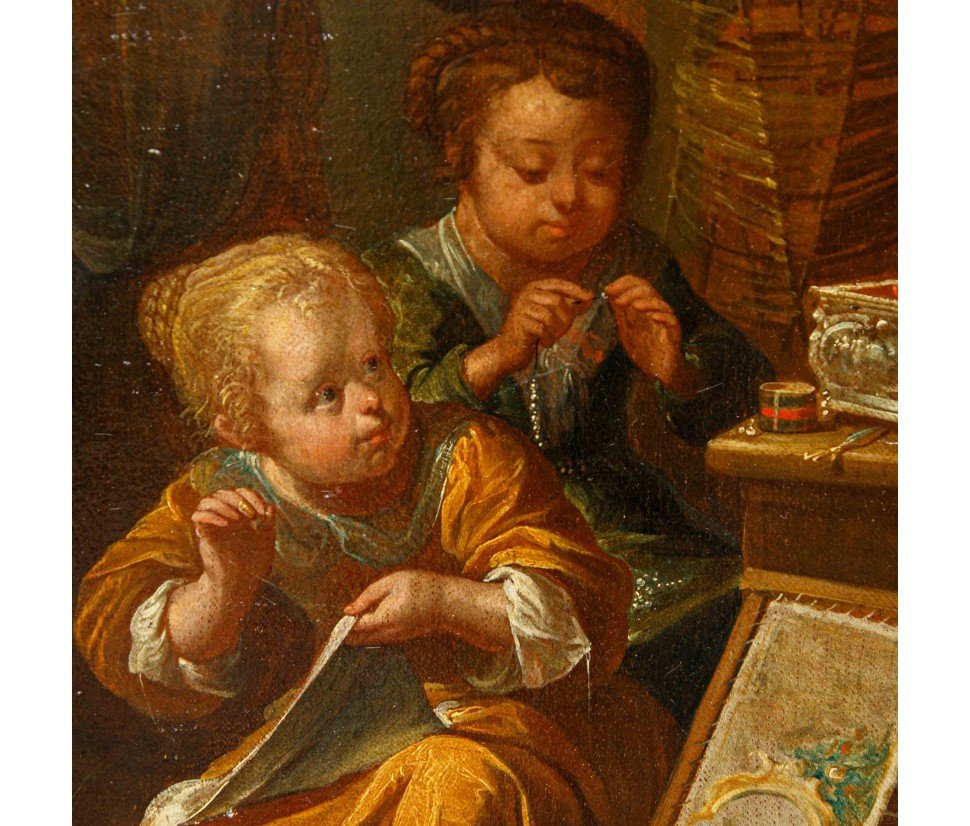 Monogramer I.h., Identifiable With Jan Van Den Hecke, Sextus Tarquinius Surprises Lucretia -photo-1