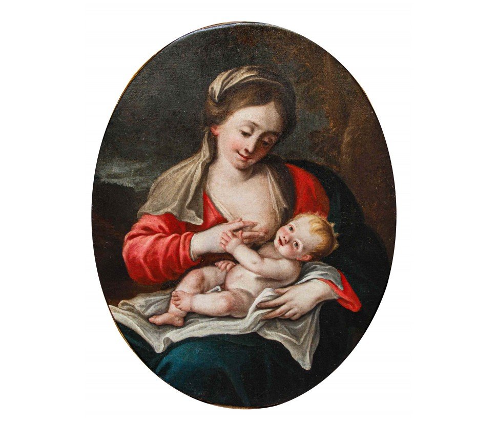 XVIIIe siècle, École émilienne,  Madonna et l’enfant-photo-4