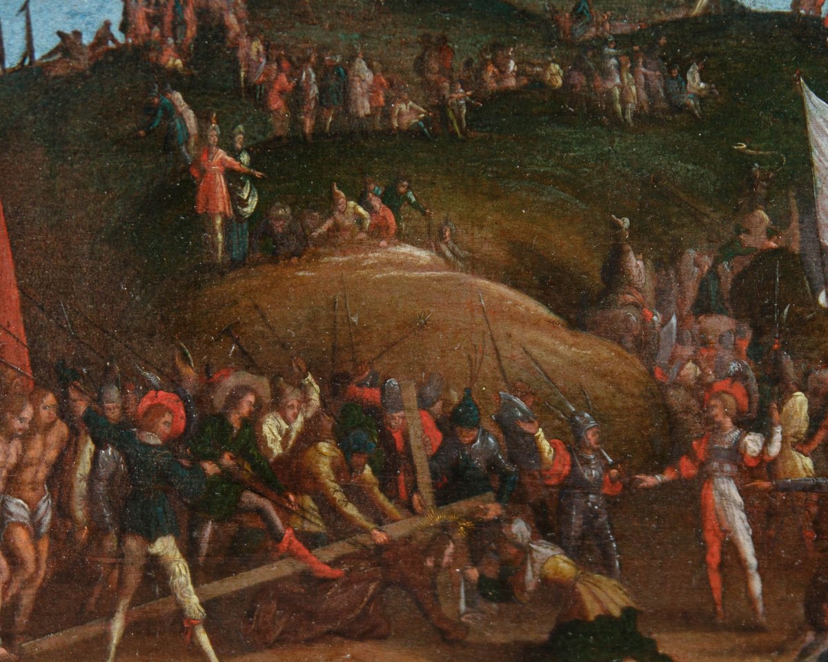 Follower Of Jacques Caillot, First Half Of The 18th Century,  Ascent To The Calvary-photo-3