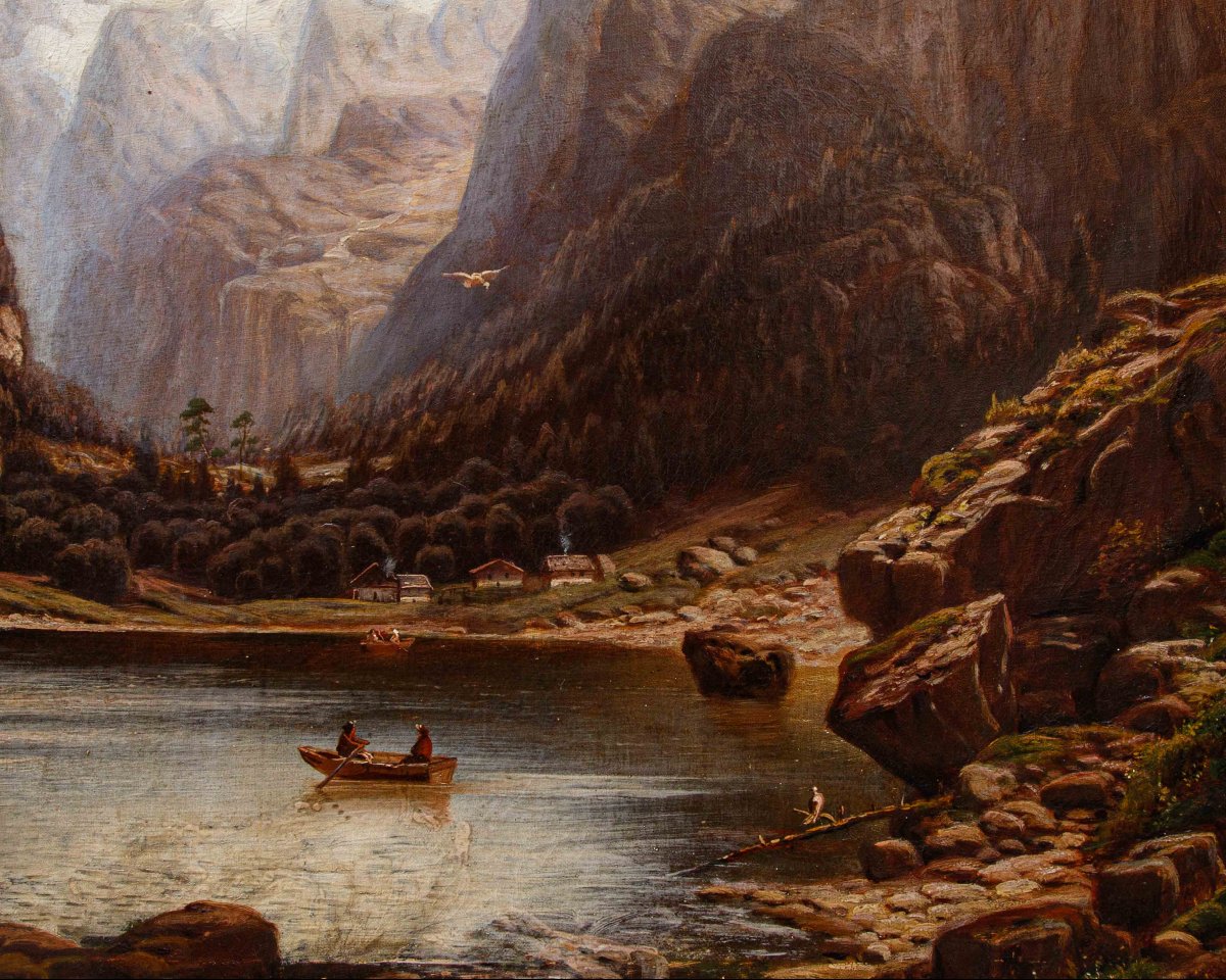Johann Jungblut (1860 - 1912), Lac dans les Alpes -photo-3