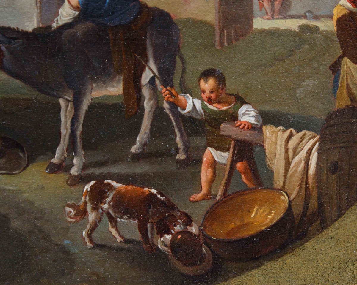 Paolo Monaldi (rome, C. 1704 - Post 1779),  Genre Scene-photo-2