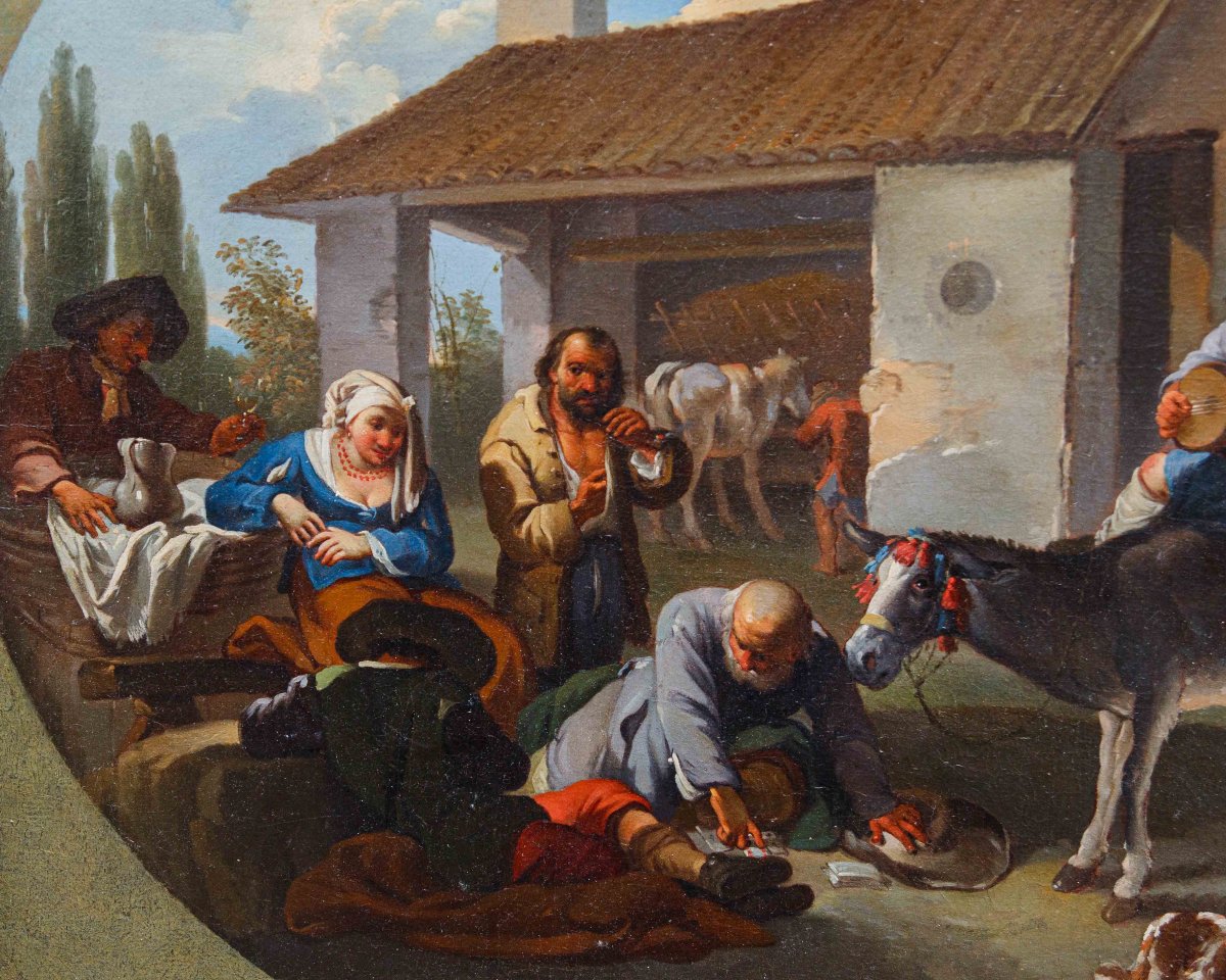 Paolo Monaldi (rome, C. 1704 - Post 1779),  Genre Scene-photo-1