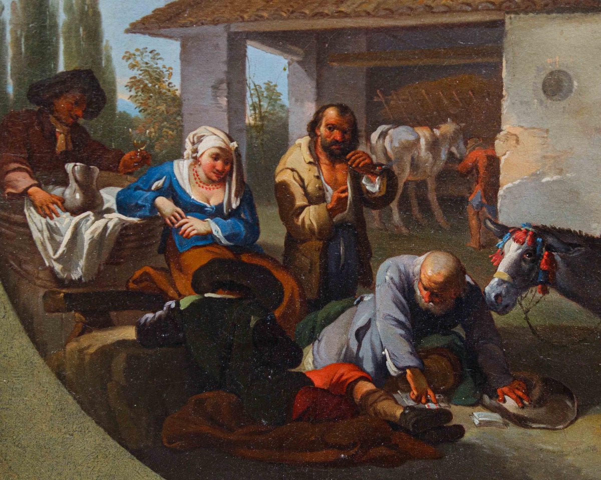 Paolo Monaldi (rome, C. 1704 - Post 1779),  Genre Scene-photo-4