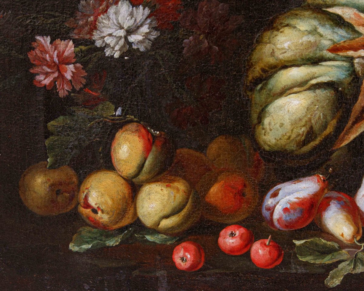 Niccolò Stanchi (rome, 1623 – 1690), Still Life With Fruit And Flowers-photo-2