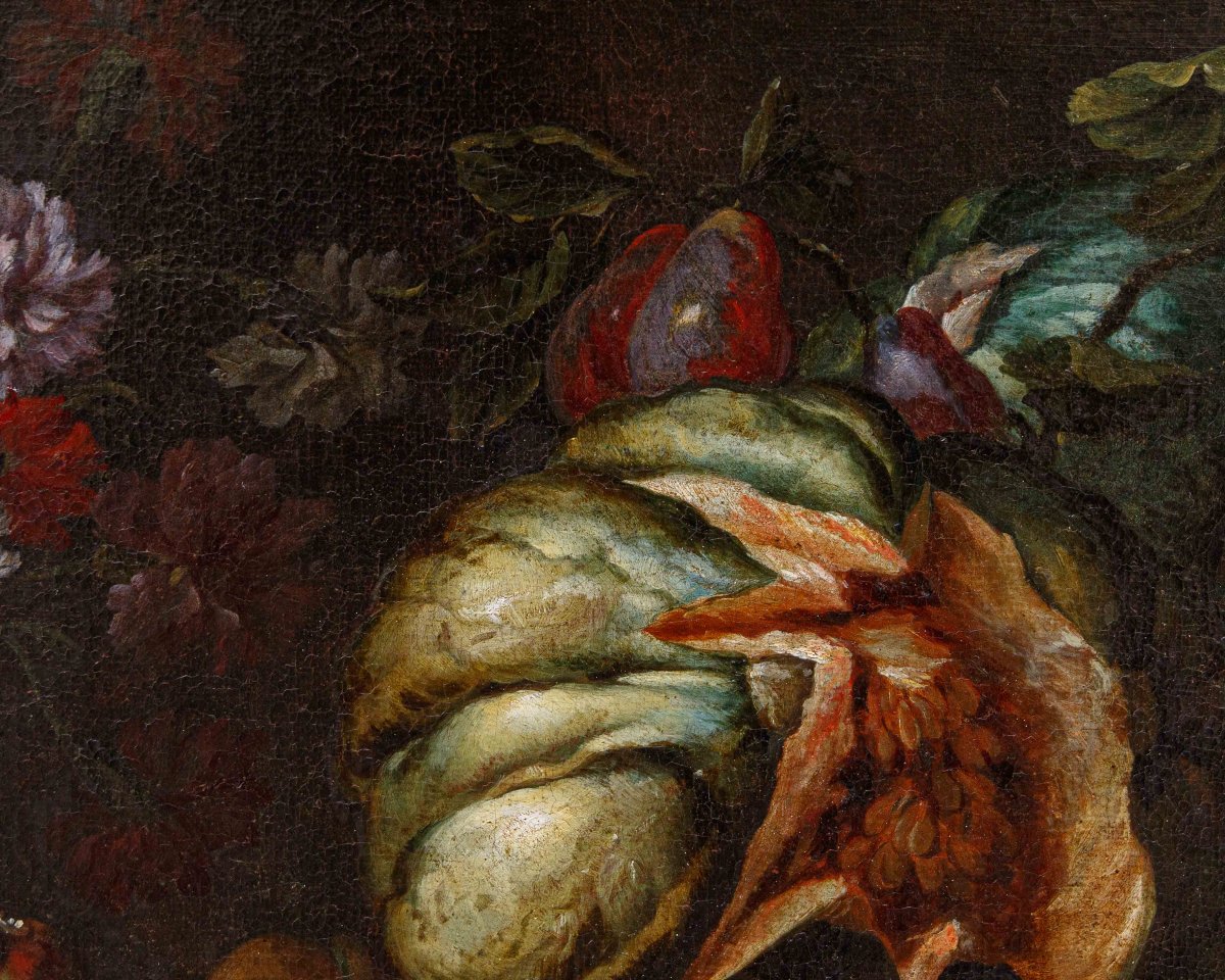Niccolò Stanchi (rome, 1623 – 1690), Still Life With Fruit And Flowers-photo-1