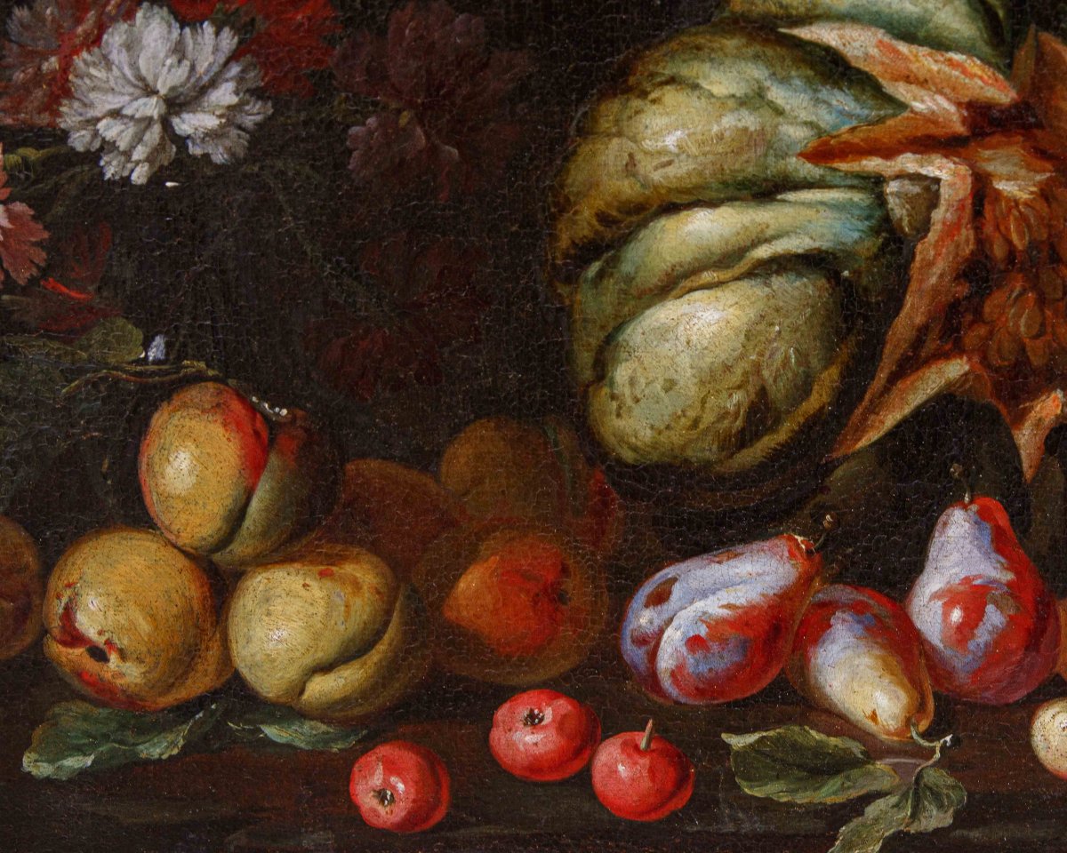 Niccolò Stanchi (rome, 1623 – 1690), Still Life With Fruit And Flowers-photo-3