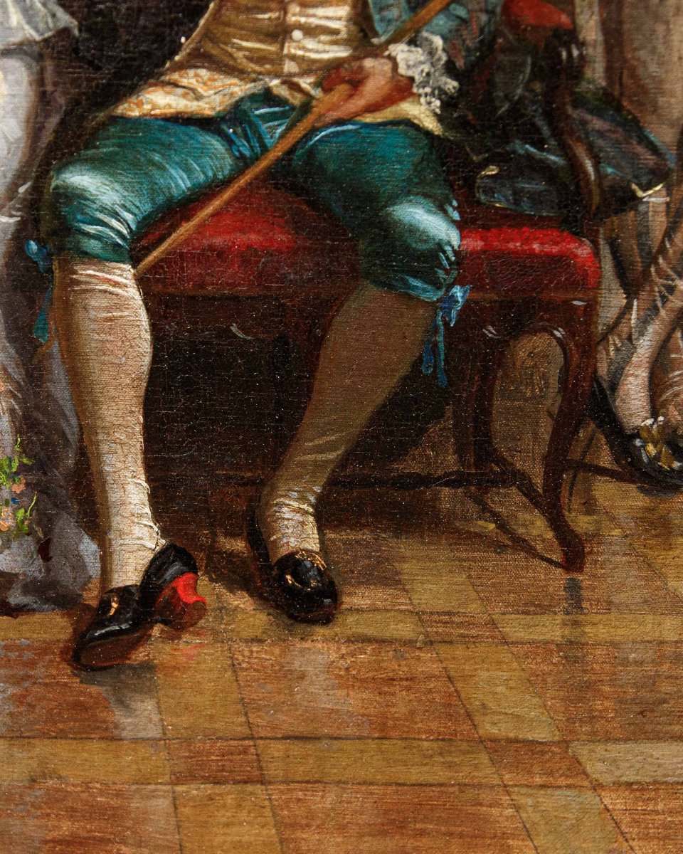 Scène avec des personnages en costume du XVIIIe siècle-photo-4