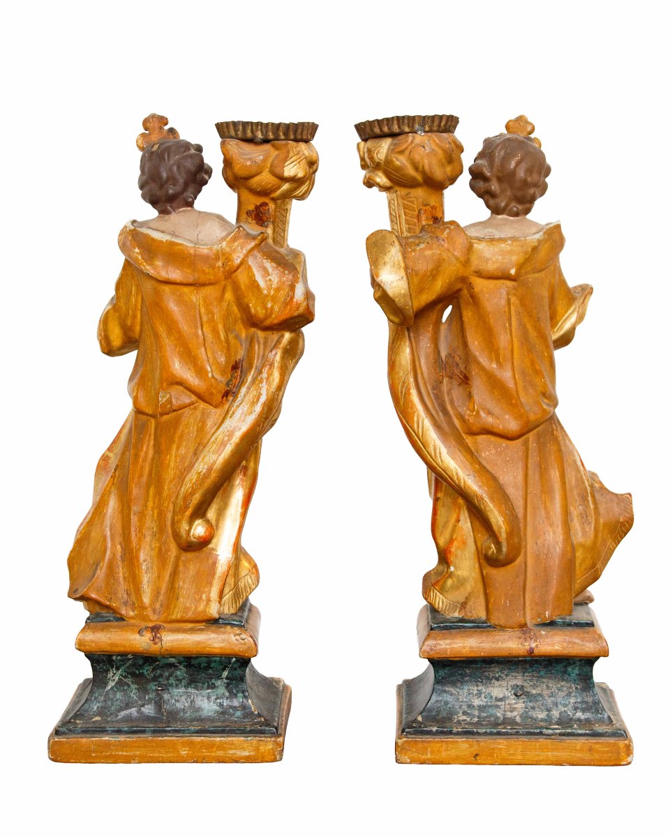Pair Of Angels Holding A Candle-photo-2