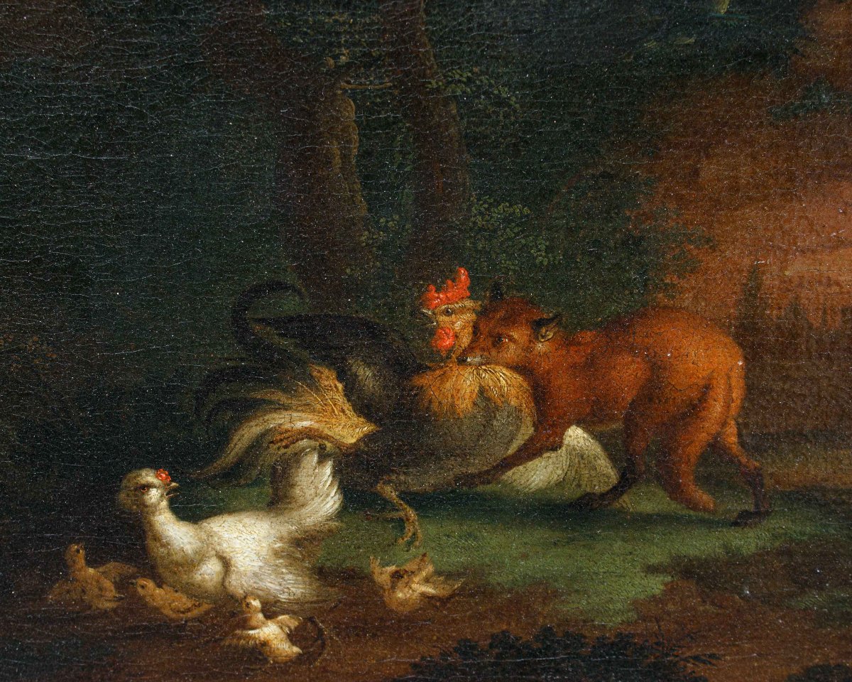 École flamande du XVIIe siècle, Nature vivante avec des animaux-photo-3
