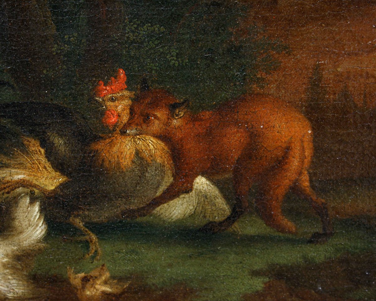 École flamande du XVIIe siècle, Nature vivante avec des animaux-photo-4