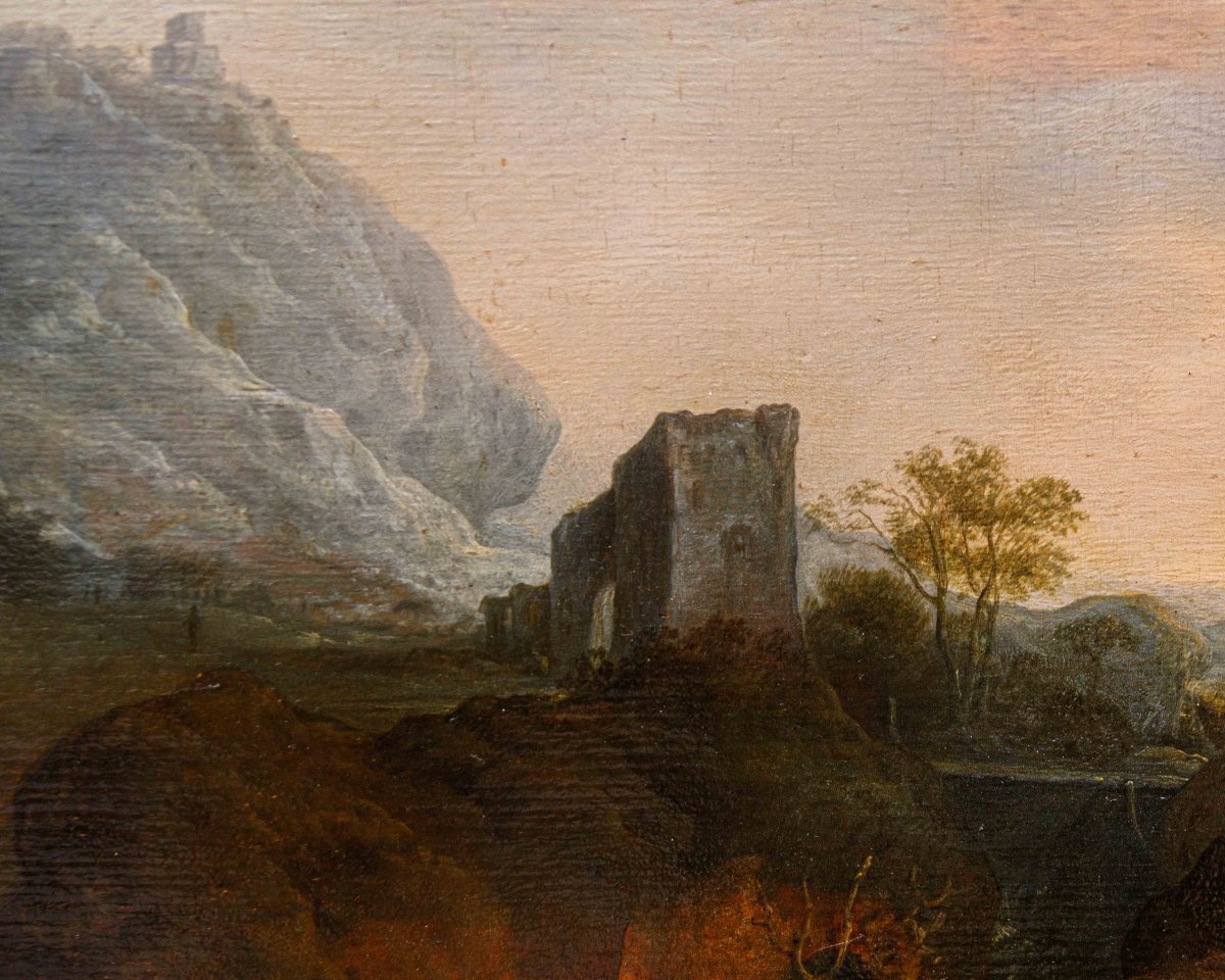 Disciple de Dirk Stoop (Dordrecht, 1610 - Utrecht, 1686), Sentier avec voyageurs-photo-5