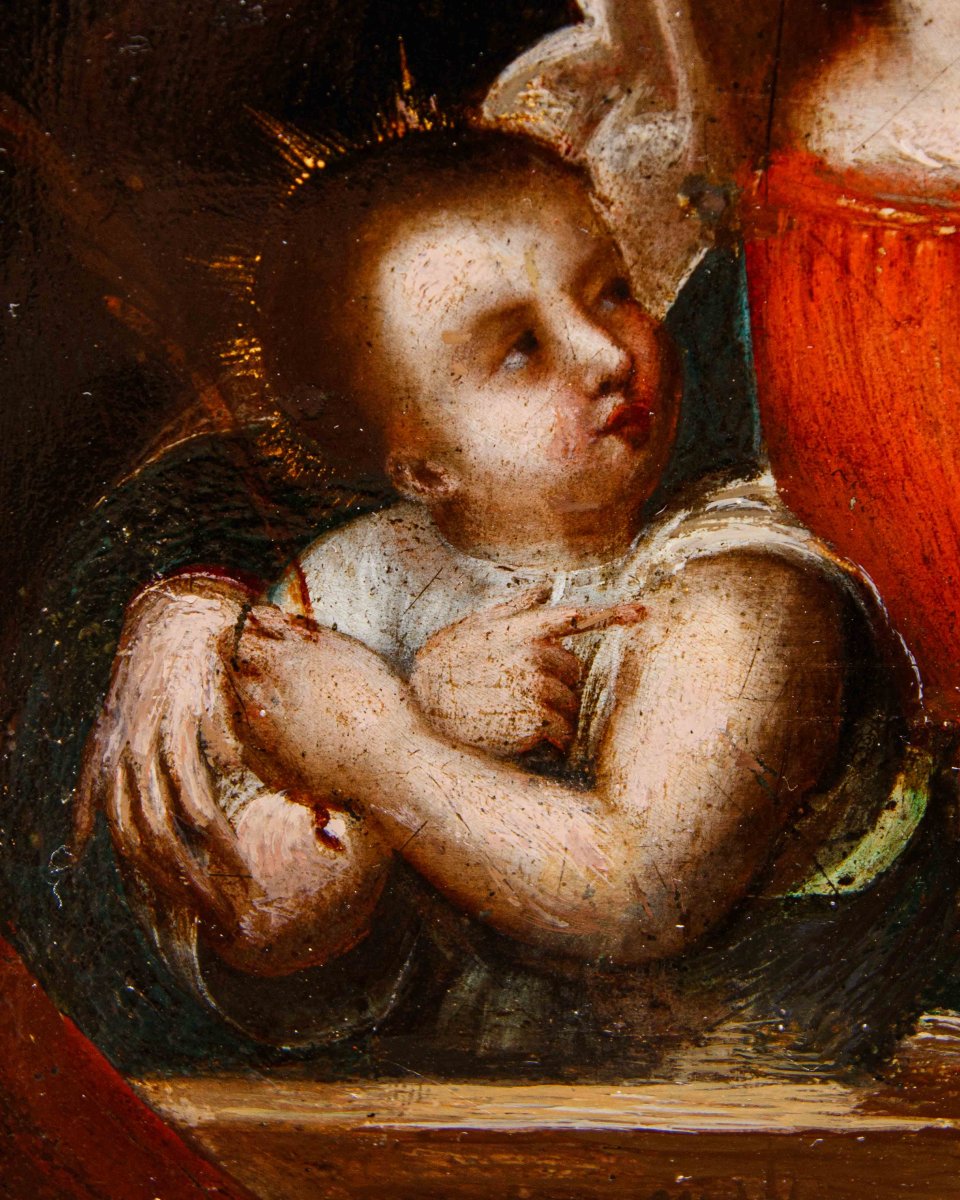 École lombarde, 16ème siècle, Madonna avec enfant-photo-3