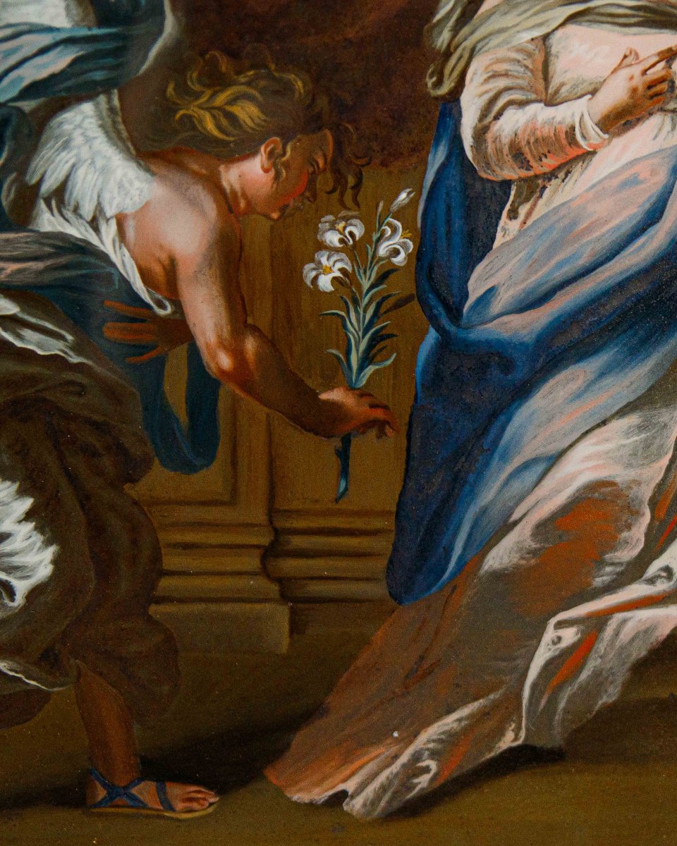 Disciple de Franz Thaddaus Menteler II (1715 - 1794), Suisse centrale, env. 1780,  Annonciation-photo-1