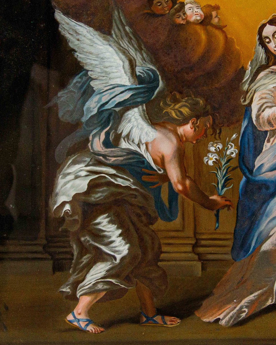 Disciple de Franz Thaddaus Menteler II (1715 - 1794), Suisse centrale, env. 1780,  Annonciation-photo-3