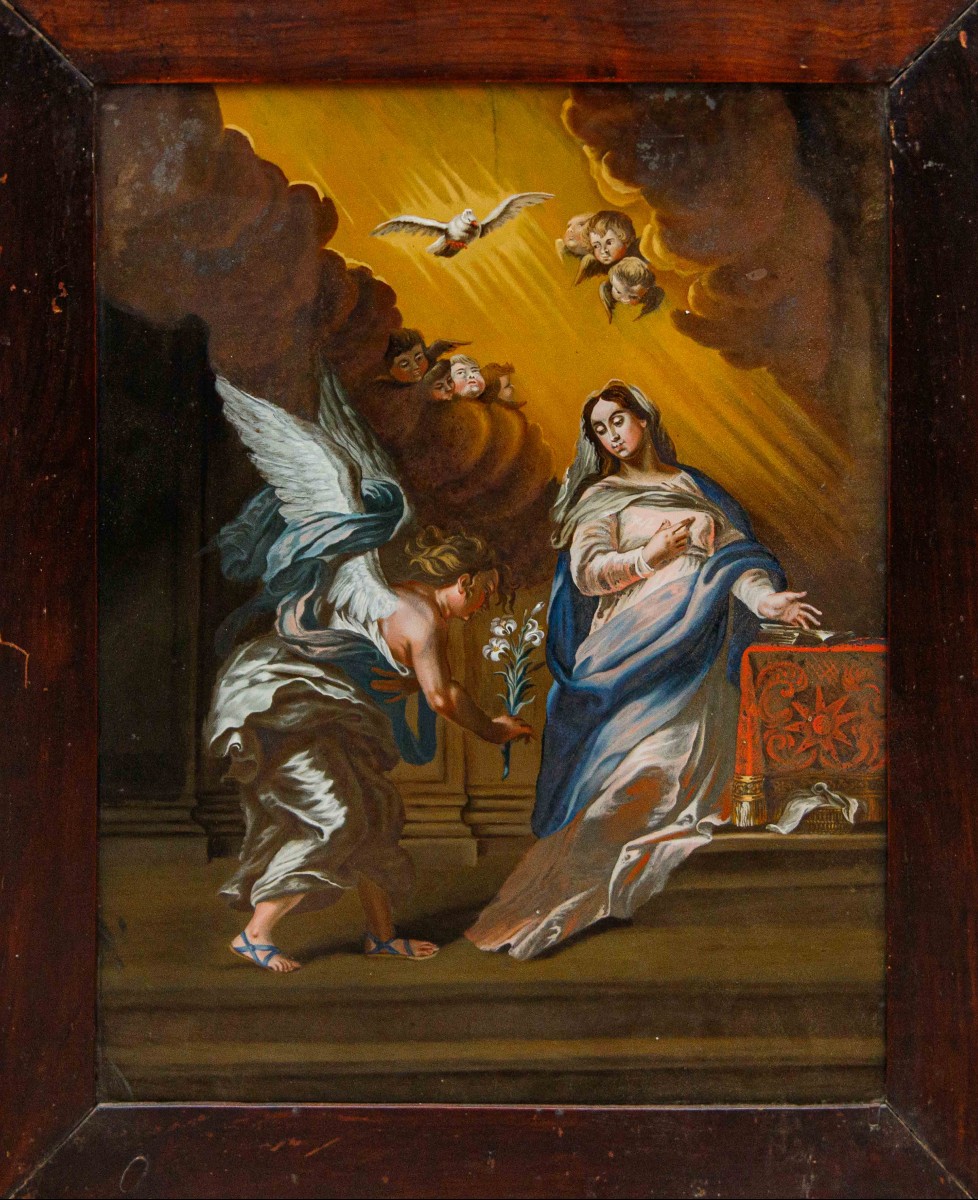 Disciple de Franz Thaddaus Menteler II (1715 - 1794), Suisse centrale, env. 1780,  Annonciation