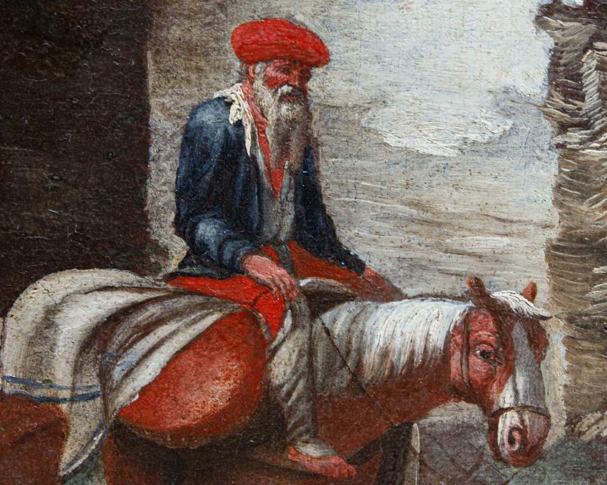 Antonio Travi Known As Sestri,  Landscape With Ruins, Farmers And Shepherds-photo-1