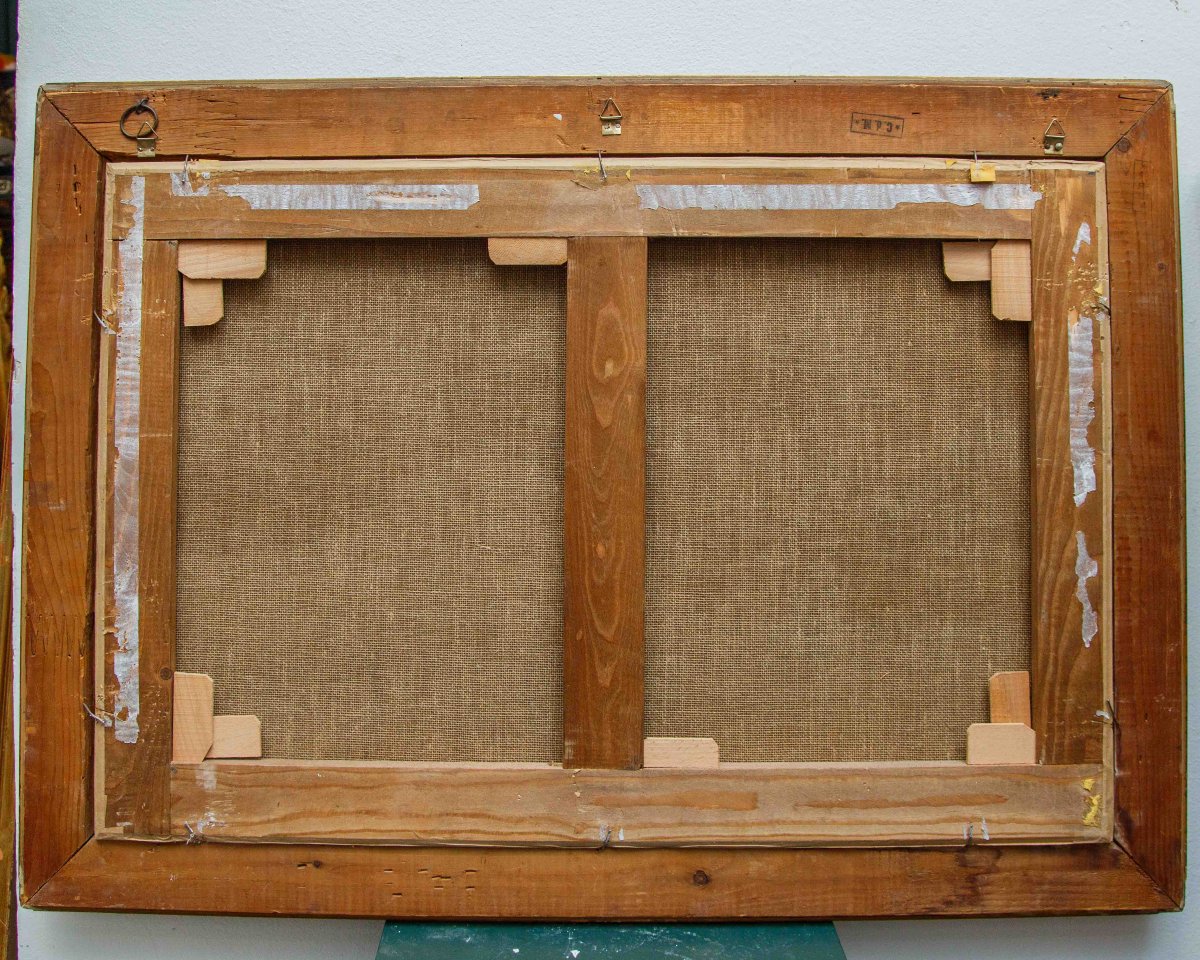 19th Century, Two Sea Views With The Aragonese Castle Of Baia And The Gulf Of Naples-photo-2